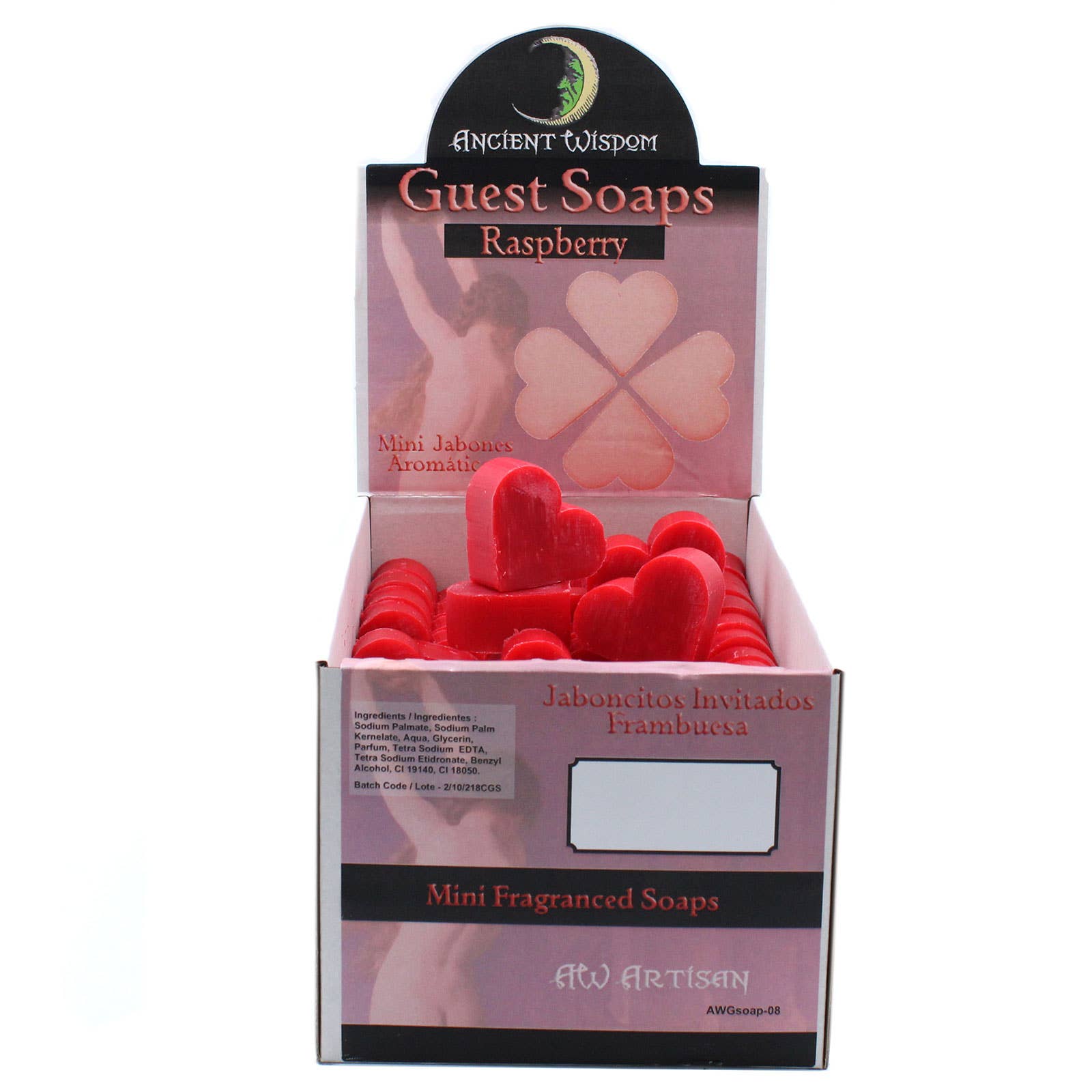 Ancient Wisdom – wholesale Bar Soap – Heart Guest Soap - Raspberry2