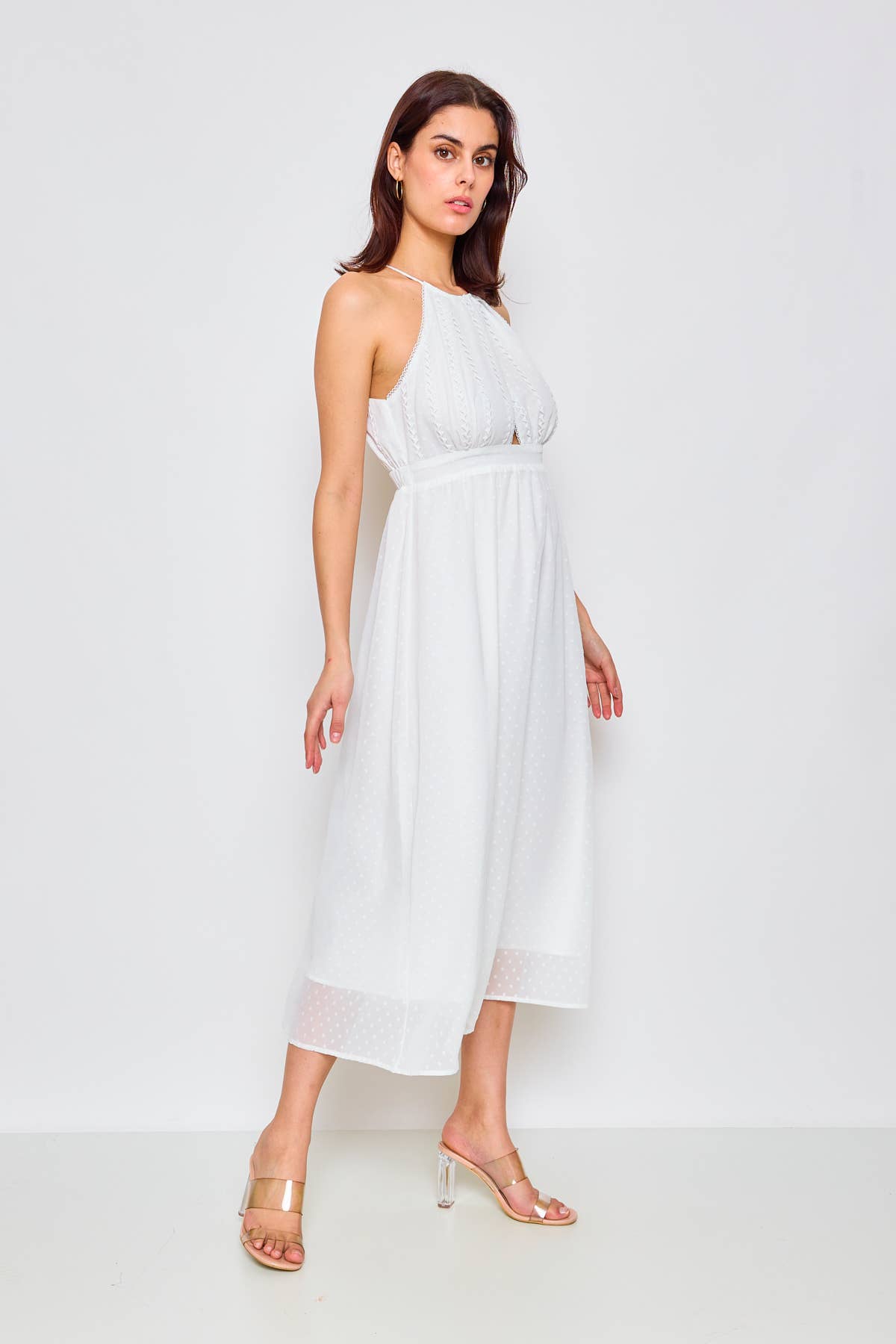 LOVIE & CO - Wholesale Dress - Women's - Long dress with textured fabric and halter neck2