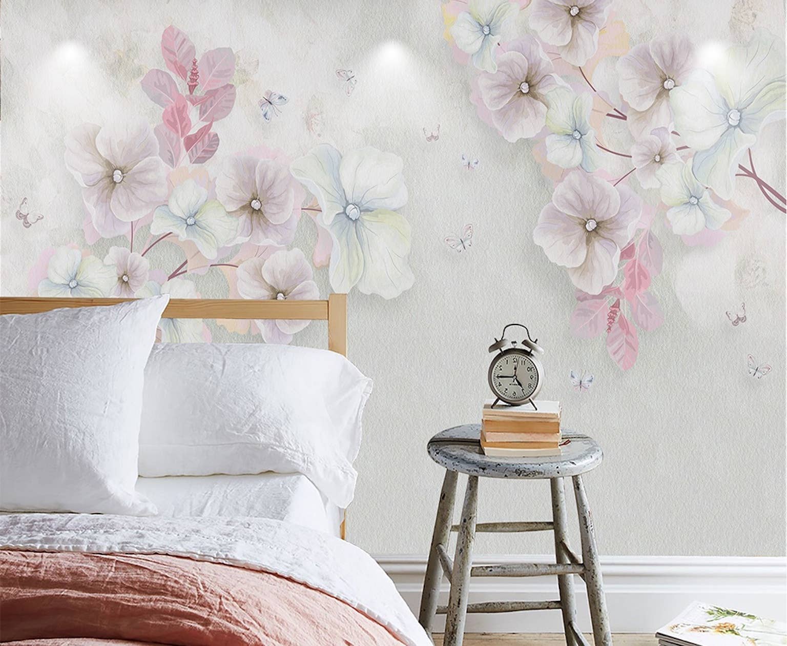 GK Home Decor – wholesale Wallpaper – Watercolor Nordic Flower Blossom Removable Wallpaper2