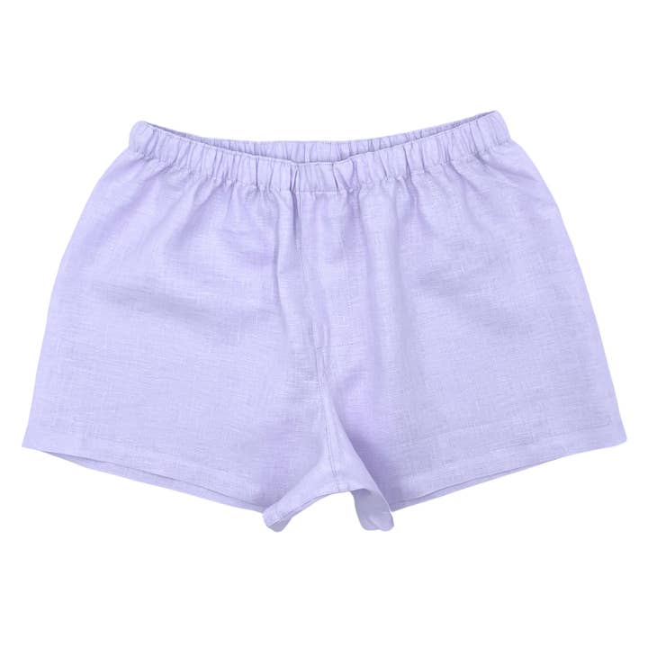 Linnen, lichtpaars boxerondergoed, uniseks, korte broek voor jongens voor wholesale door DucksnFoxes