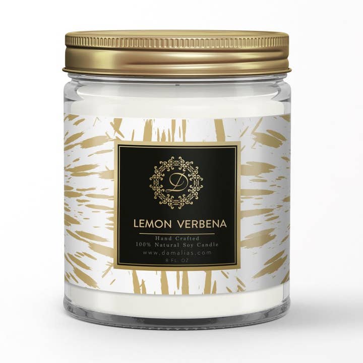 Lemon Verbena 8 oz. Scented Soy Candle por atacado de Damalia's