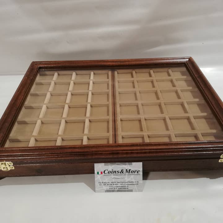 Wooden and glass display case with two for wholesale by Coins&More