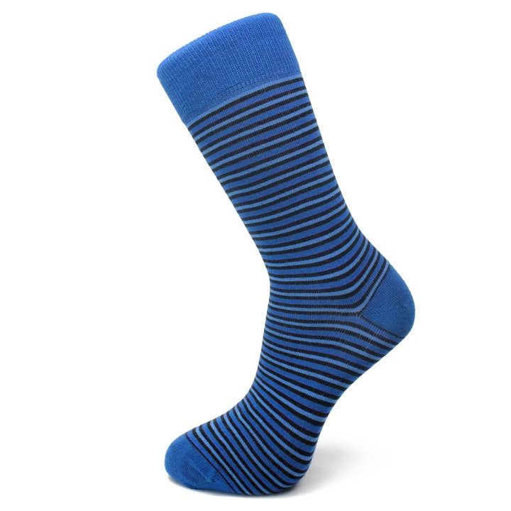 Calcetines de bambú con rayas azules cobalto para venta al por mayor de Slopes&Town