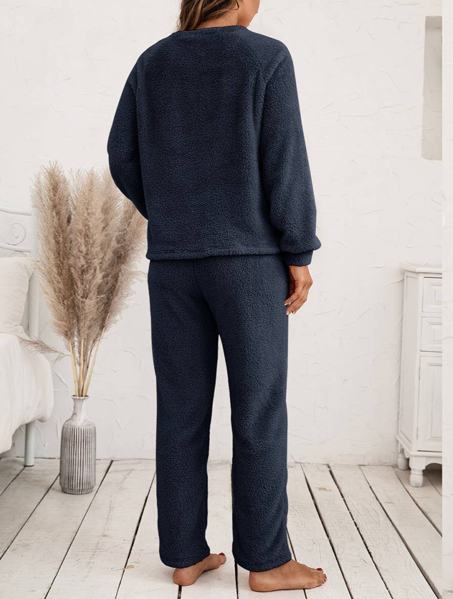 HIDDENBRAND - Wholesale Lounge Set - Women's - Loungewear Double-Sided Plush Two-Piece Set4