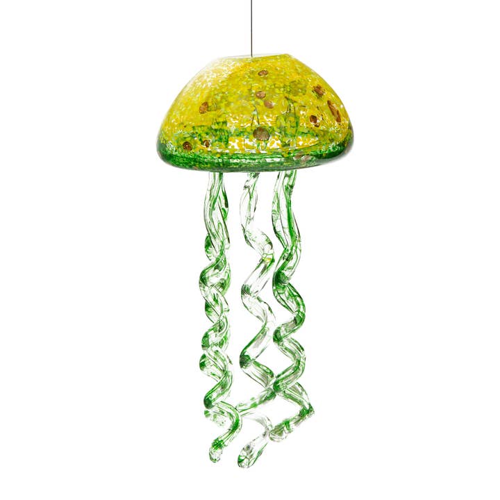 ApricotMint – Espanta-espíritos por atacado – Sino de vento médio de água-viva em vidro artístico2