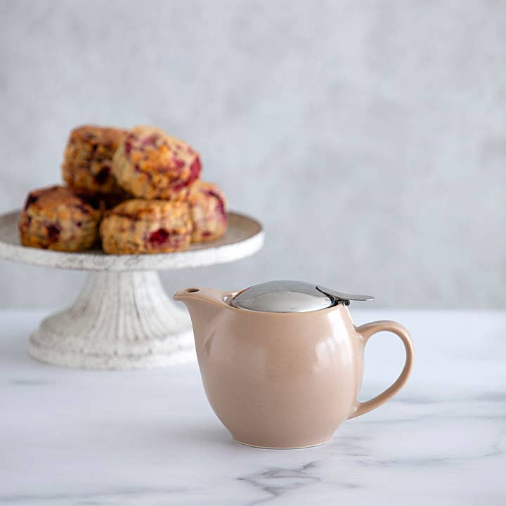 ZERO JAPAN Round Ceramic Teapot 15oz Silky Beige / by ZERO JAPAN for wholesale by ZERO JAPAN USA