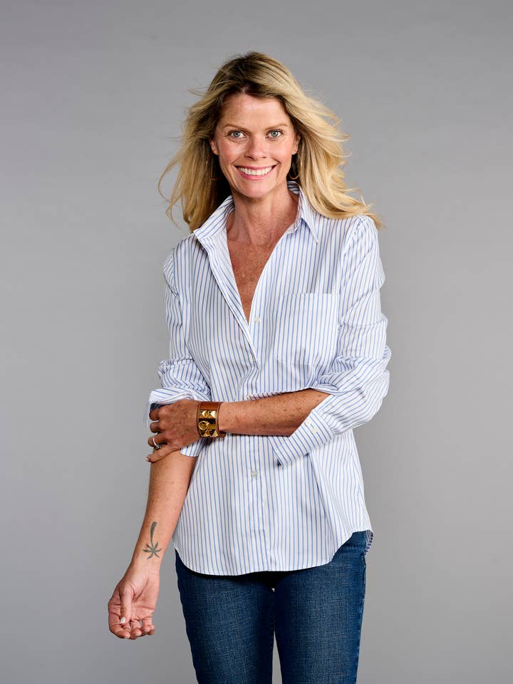 The 4.0 Shirt in Lovely Blue Stripe for wholesale by Claridge + King