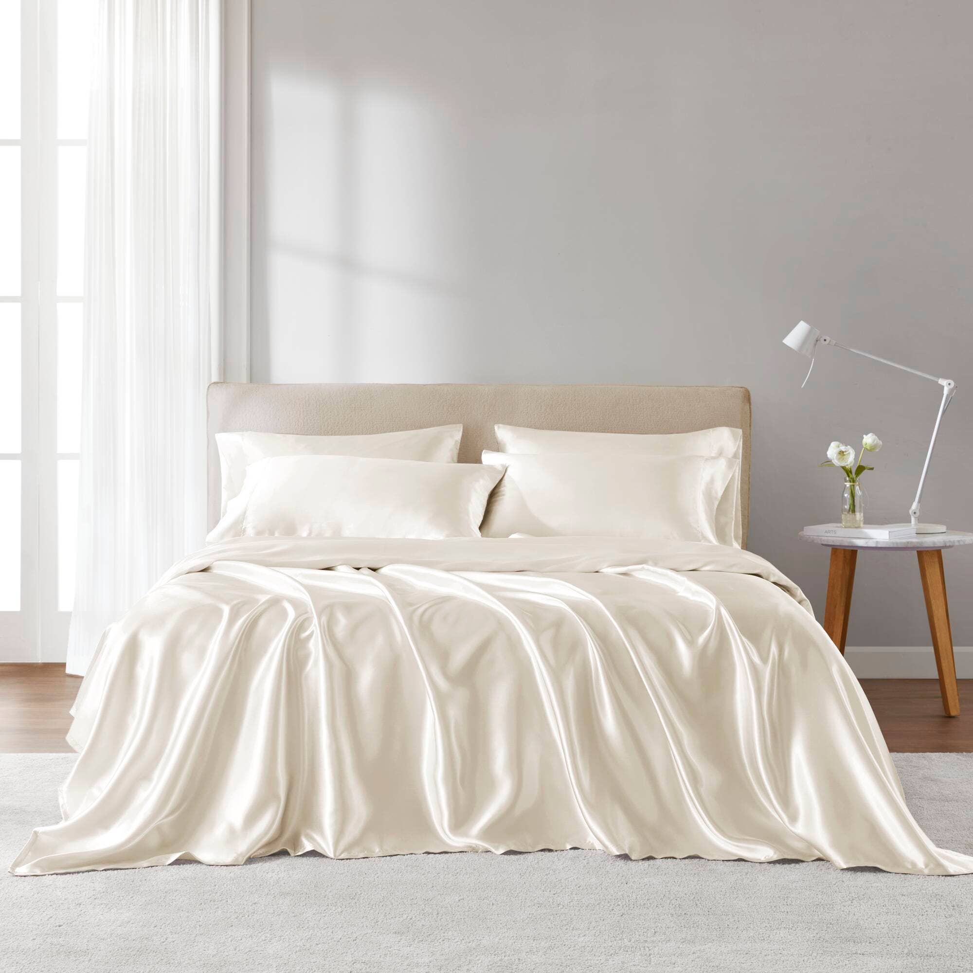 Olliix - Wholesale Sheet Set - Luxury Satin 6-Piece Sheet Set, Ivory3