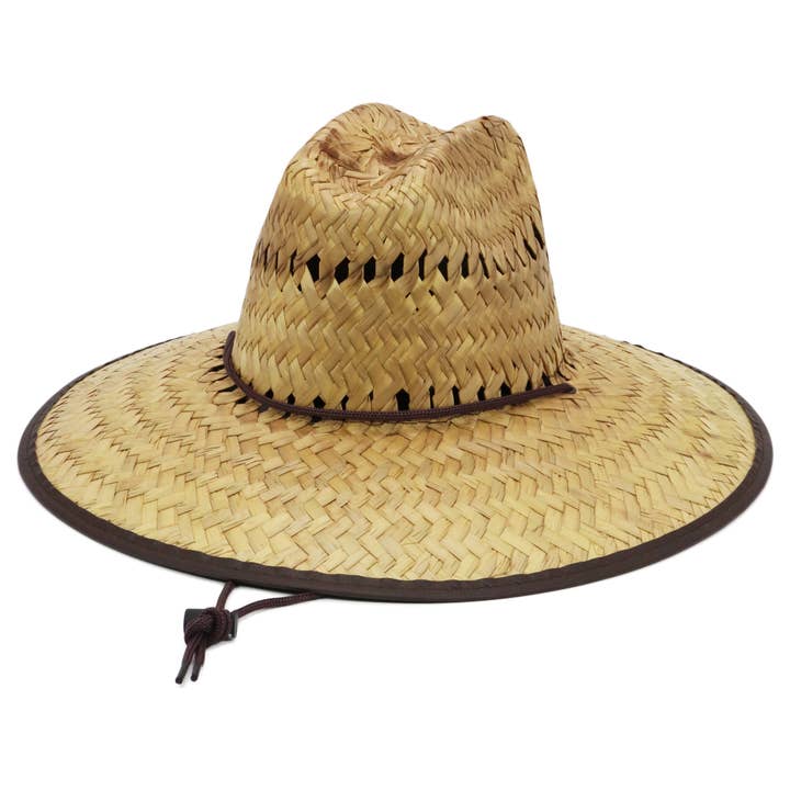 Cap Zone – wholesale Hatt - Barn – Barns livräddarhatt i halm med veganskt läderdetalj