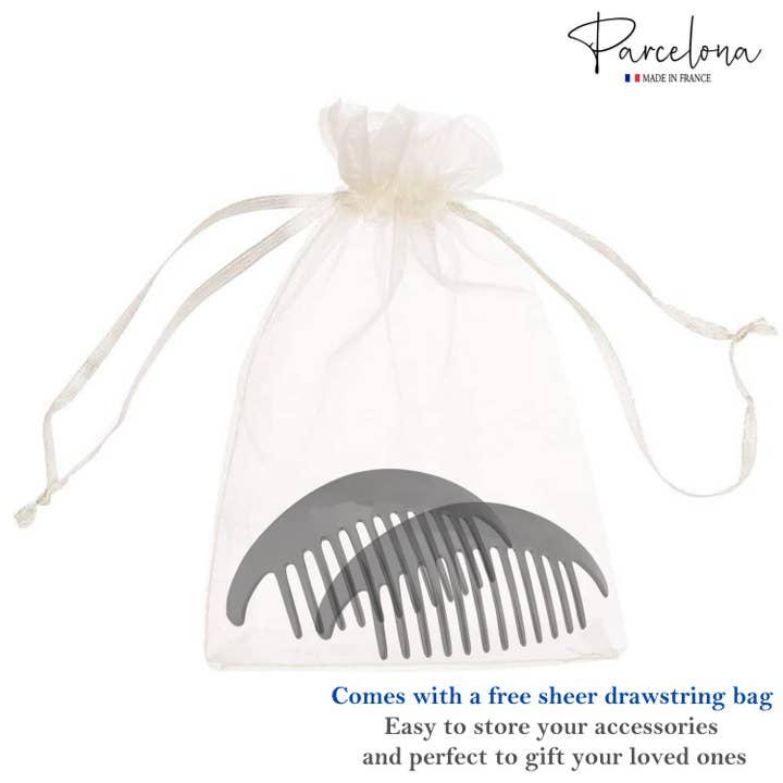 Parcelona - Wholesale Hair Brush/Comb - Parcelona French Alice Large Celluloid 12 Teeth Side Hair Combs for Women 2 Pcs32