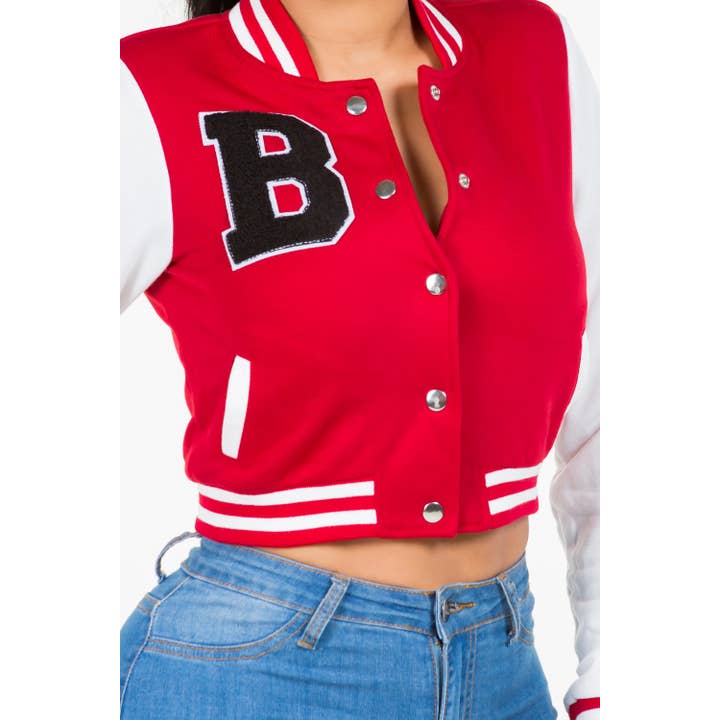 Uptown Apparel - Wholesale Varsity/Baseball Jacket - Women's - JK7057 Varsity Jacket1