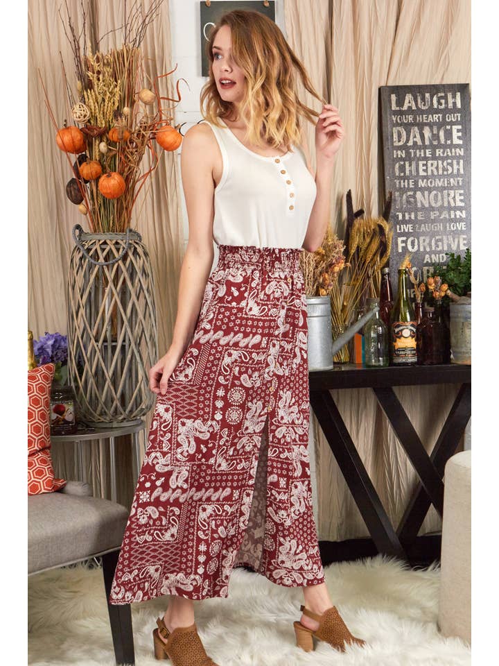 P.S Kate - Wholesale Skirt - Women's - Print woven skirt PLUS (P17251-PLUS)2