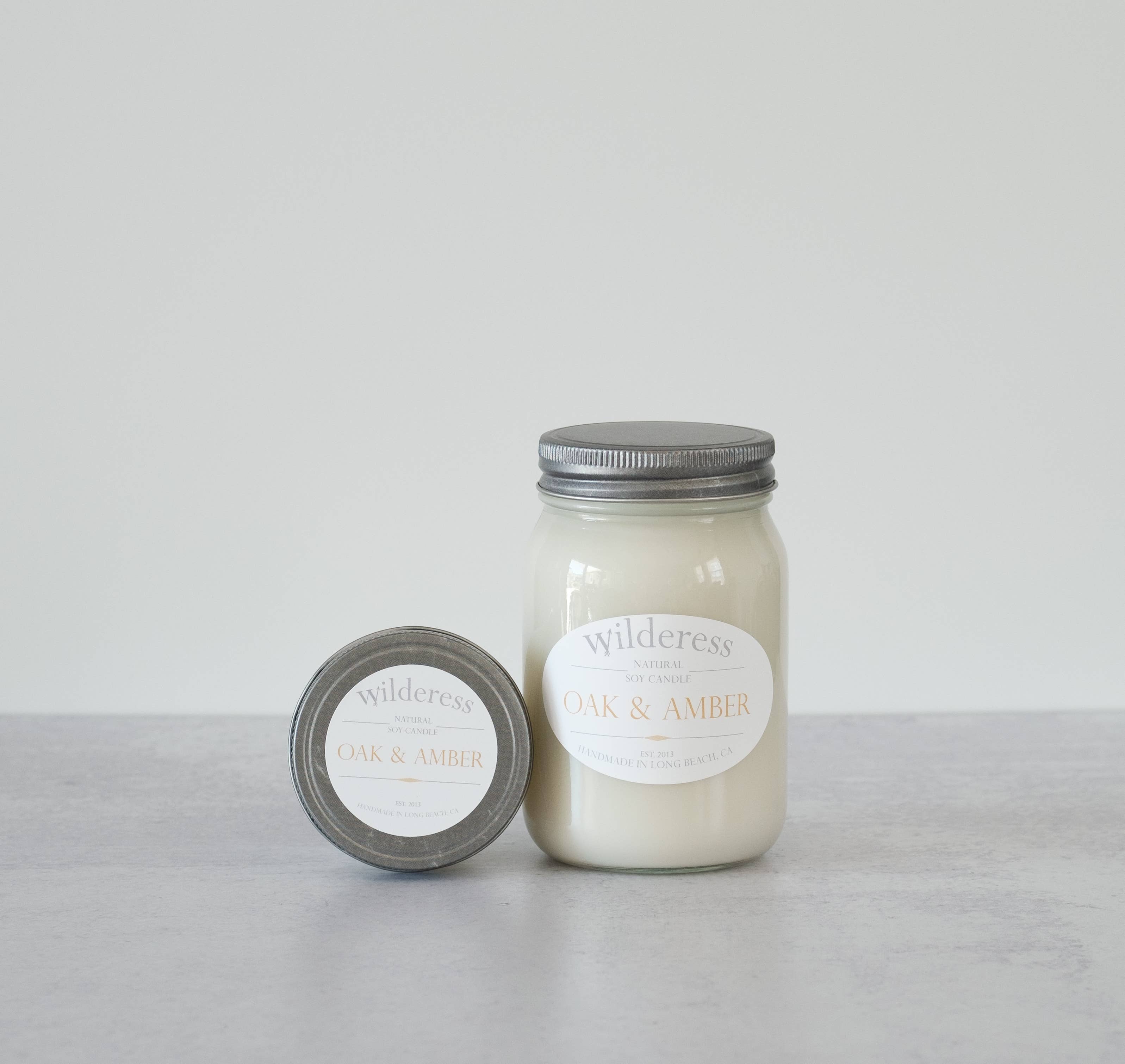 Wilderess - Wholesale Jar/Filled Candle - Oak & Amber Soy Candle3