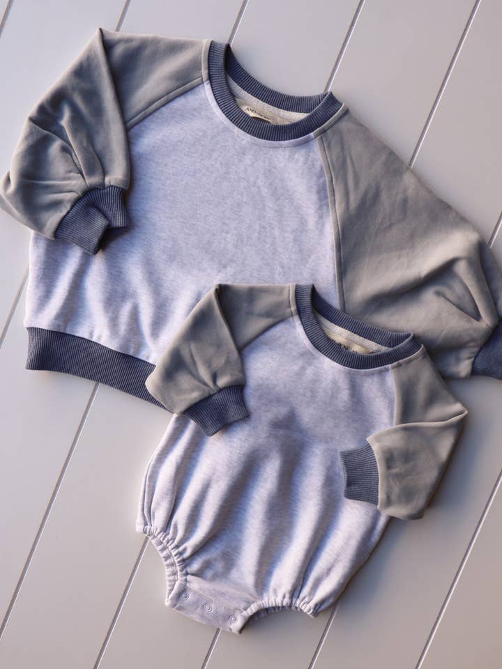 Axel & Rose - Wholesale Bodysuit (Non-Footed) - Baby - Color Block Crew Neck/ Bubble Onesie