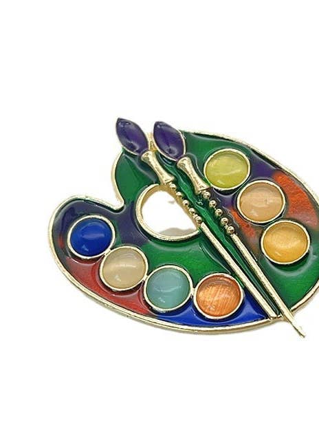 Color Palette Brush Alloy Enamel-colors Brooch PA5892 for wholesale by Ole
