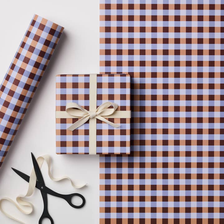 MULTI COLOUR GINGHAM WRAPPING PAPER for wholesale by Kinshipped