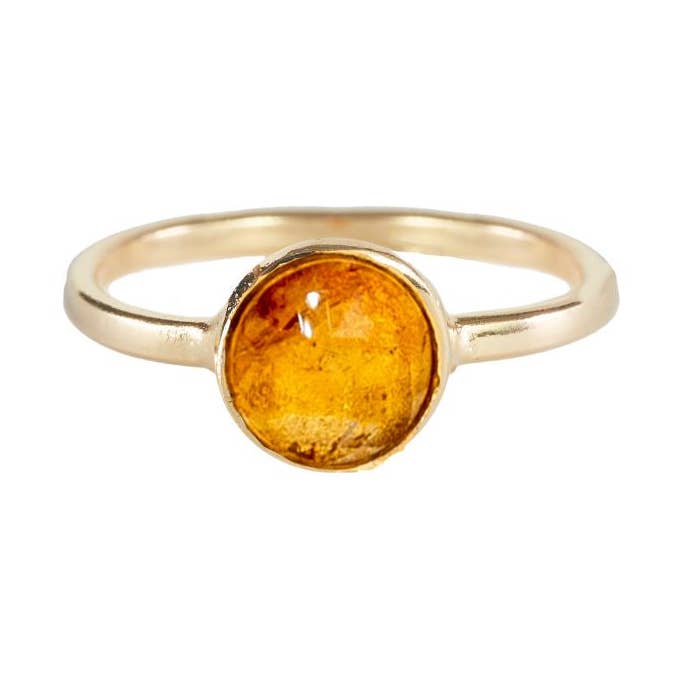 Citrine - Anel Briolette - Banhado a Ouro por atacado de Byart
