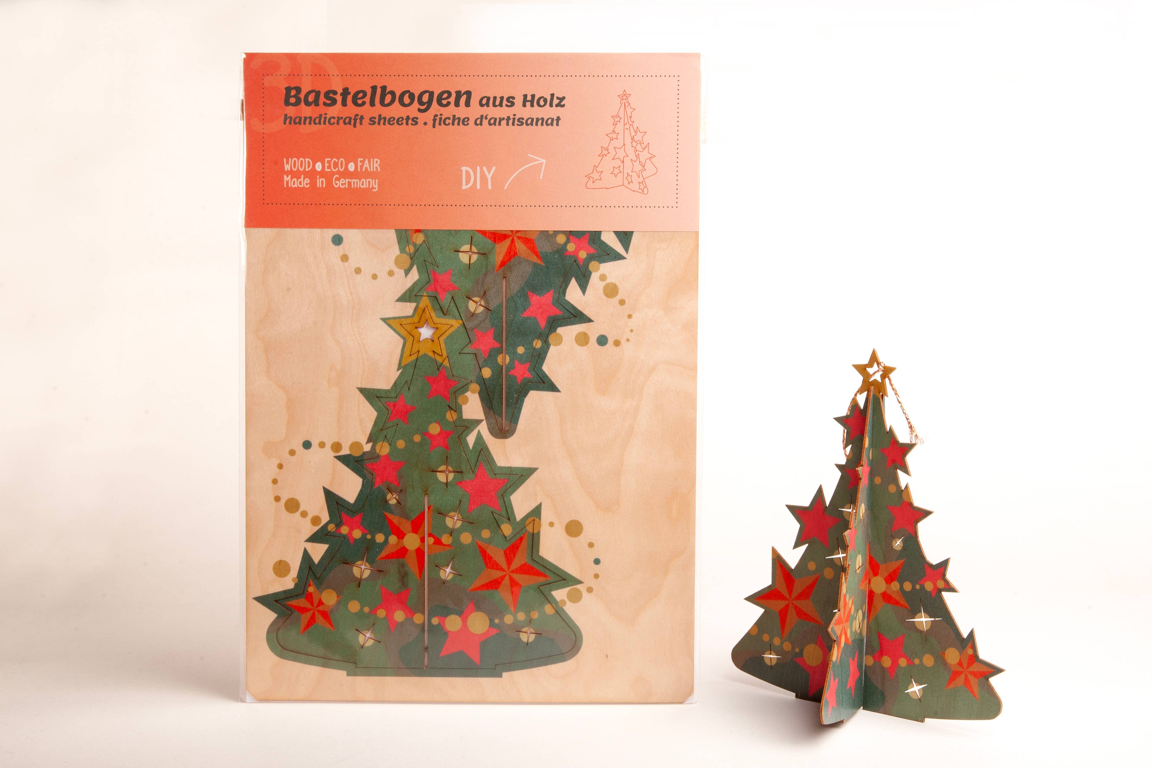 Formes Berlin GbR - Wholesale DIY Craft Kit - Christmas star 3D deco craft bow