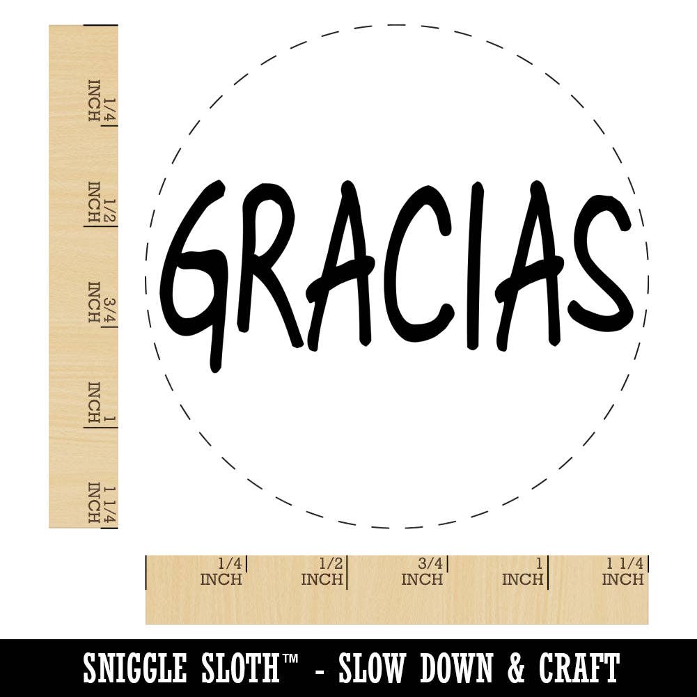 Sniggle Sloth - Wholesale Rubber/Decorative Stamp - Gracias Thank You Spanish Fun Text Rubber Stamp for Stamping Crafting Planners3