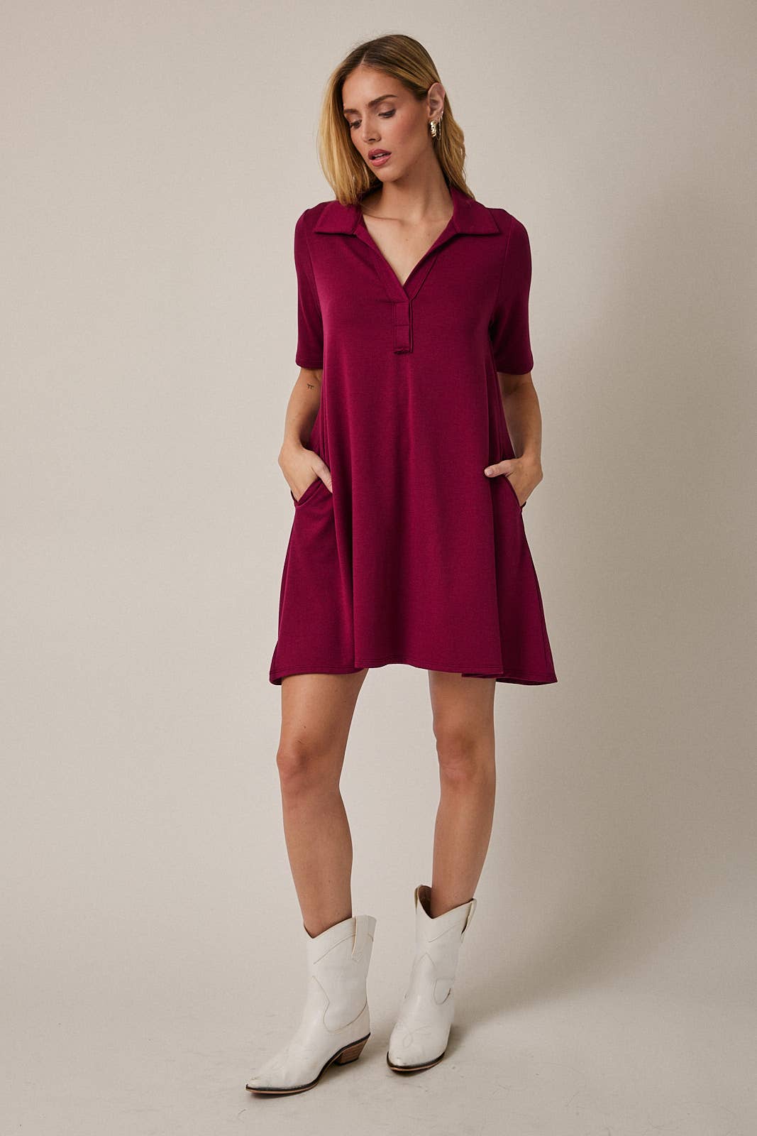 GILLI - Vente Robe – femme - Robe polo mini à manches mi-longues4