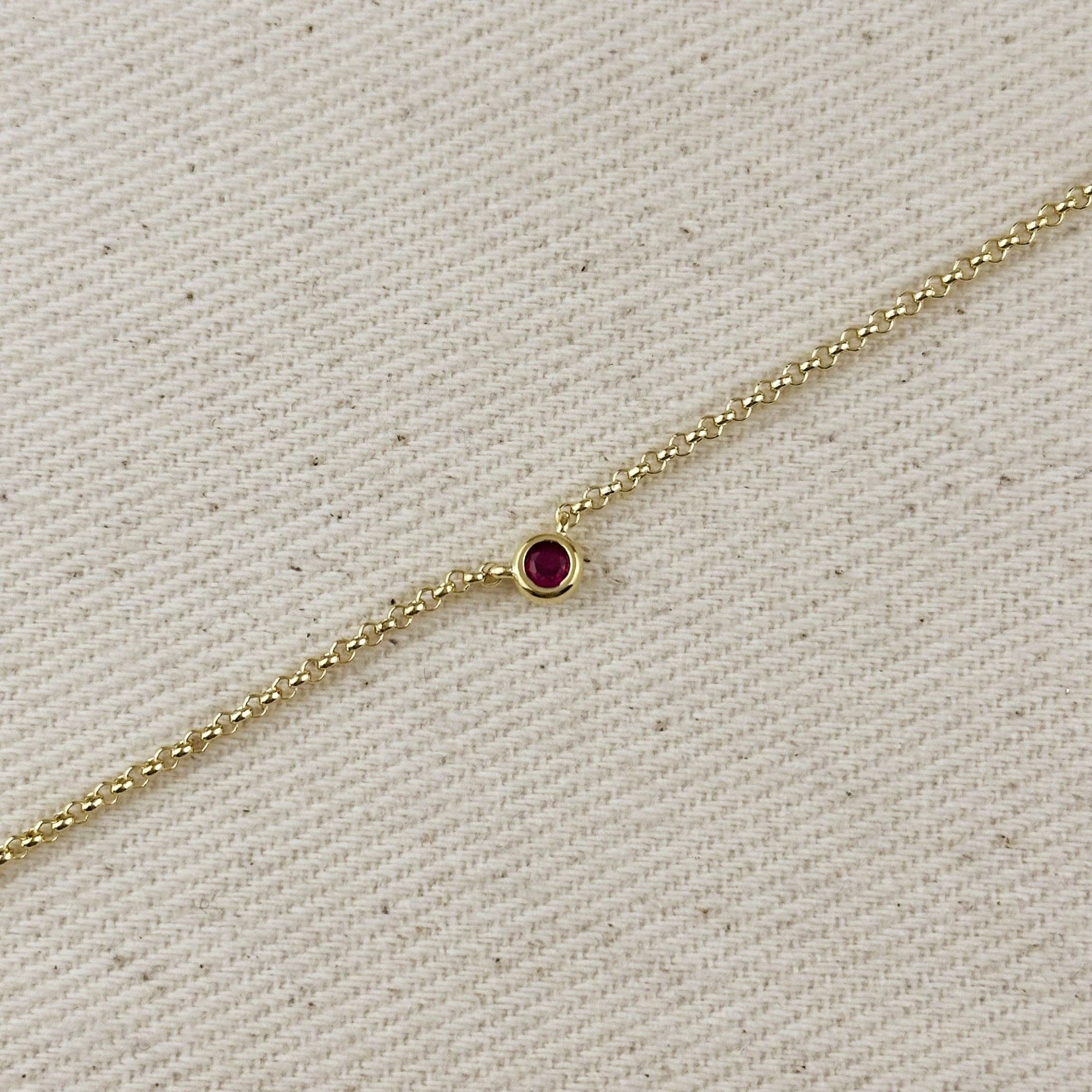 GoldFi - Wholesale Pendant/Charm Necklace - 18k Gold Filled Dainty Bezel CZ Birthstone Necklace6