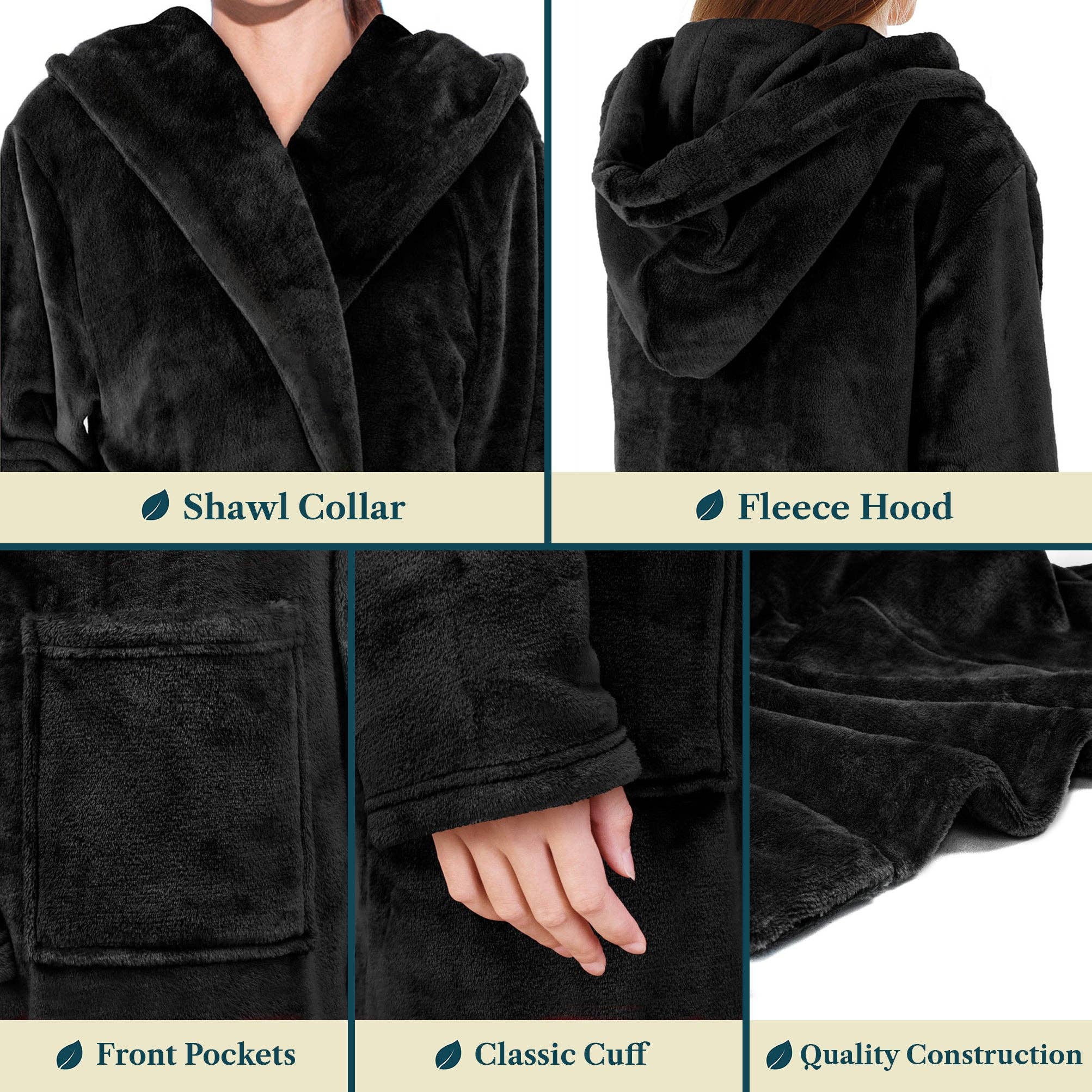 Pavilia - Wholesale Robe - Women's - Women's Classic Fleece Robe with Hood23