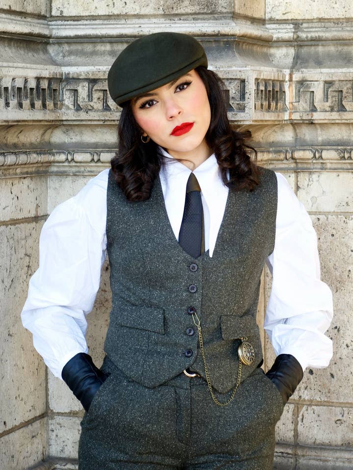 Jaqueta Peaky Khaki Heather por atacado de Pivoine Signature