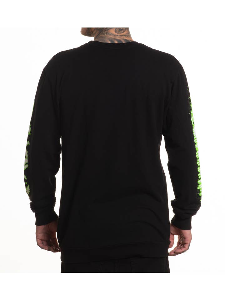 JET BLACK Never Late French Terry Longsleeve for wholesale on Faire4