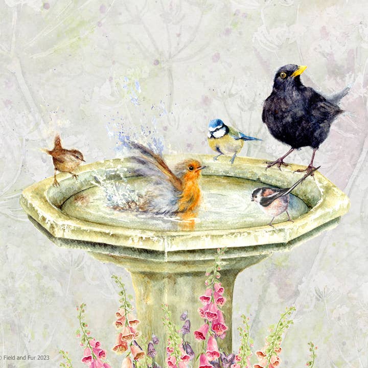 Tábua de corte de vidro, Birdbath por atacado de Field and Fur Gifts