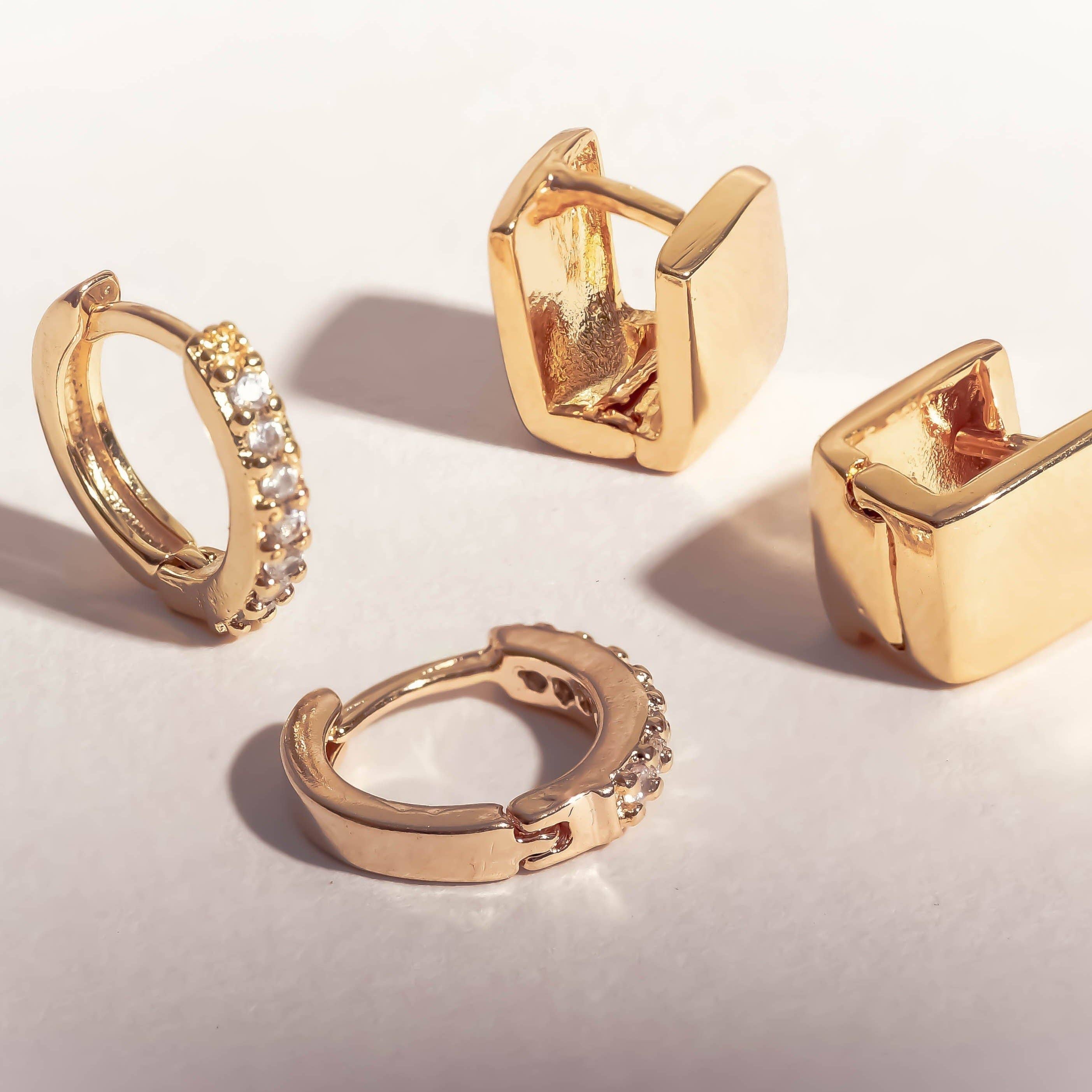 The Views & Co - Wholesale Huggie Earrings - Cube Huggies1