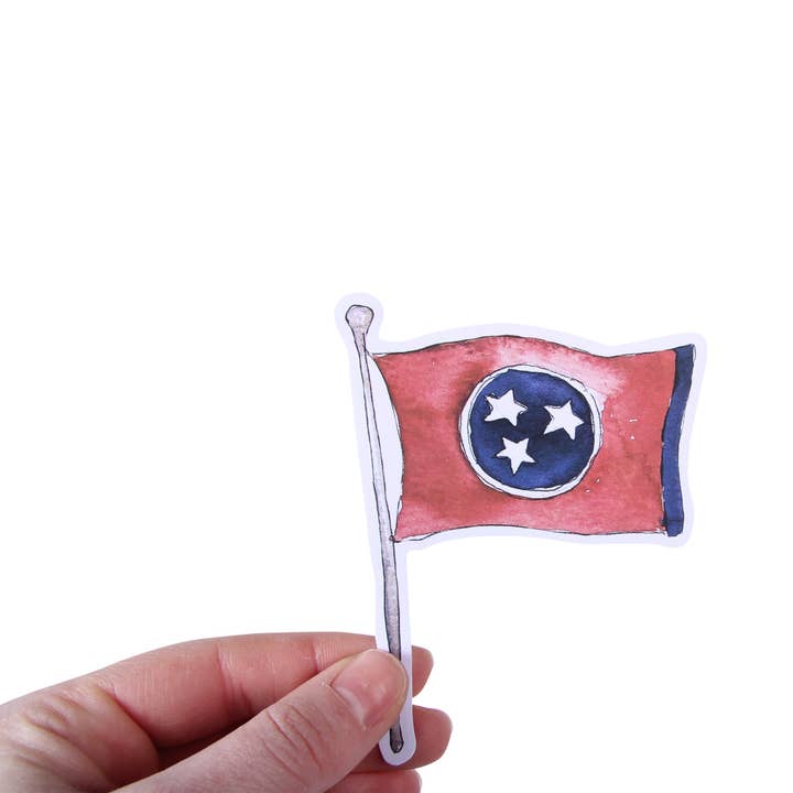 Tennessee Tri Star Flag Sticker for wholesale by Barrel Down South