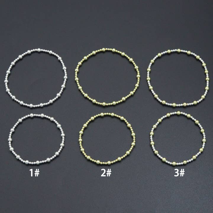 2.5mm with 4mm Round Smooth Hematite Stretchy Bracelet, Sku#EF729 for wholesale by BestBeads&Beyond