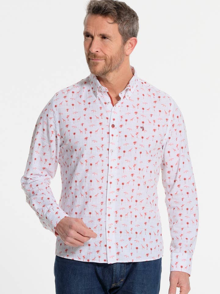 Mäns vit skjorta och giraffer för wholesale av J&JOY