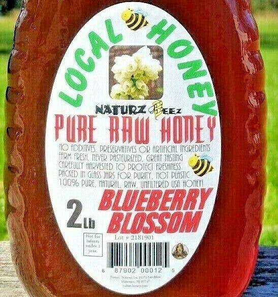 Naturz Beez - Wholesale Honey - Blueberry Blossom Raw Honey 2Lb Glass Jar1