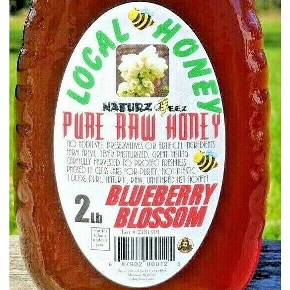 Naturz Beez - Wholesale Honey - Blueberry Blossom Raw Honey 2Lb Glass Jar1