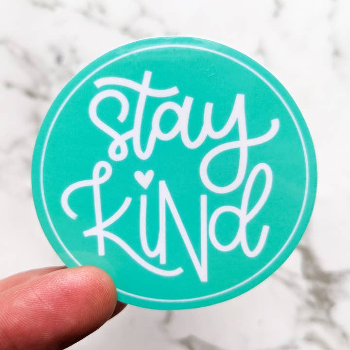 Stay Kind Vinyl Sticker for wholesale by Real Happy Designs