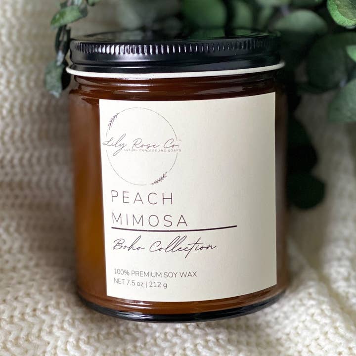 Peach Mimosa - Collezione di candele Boho per la vendita all'ingrosso da parte di Lily Rose Co.