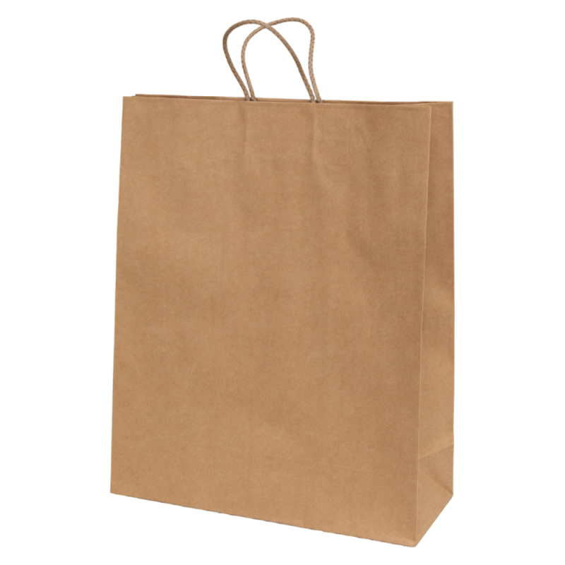 Deffrennes - Wholesale Gift Bag - Rectangular Kraft bag with brown twisted handles 34x14x39.5cm1