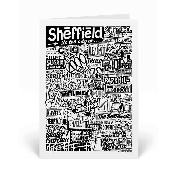 Sketchbook Design - Wholesale Everyday Greeting Card - Sheffield Landmarks Illustration Greetings Card