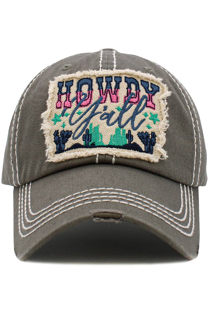 Hana - Wholesale Baseball Cap - Women's - Howdy Ya'll Washed Vintage Ballcap0