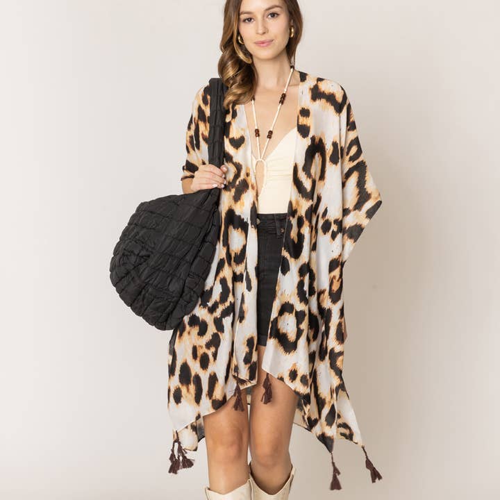 Animal Print Summer Kimono Cover-Up for wholesale by Fashion City