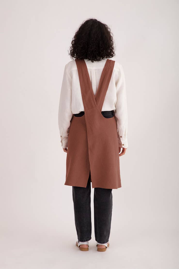 Live Linen - Wholesale Apron - Natural Solid Linen Cross Back Apron – Stylish Utility14