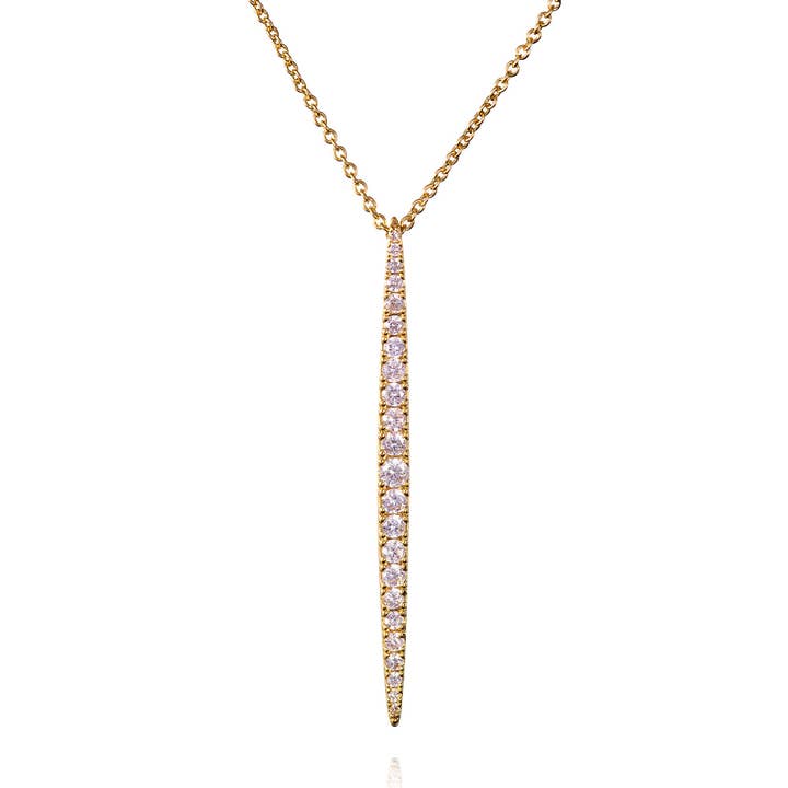 Gold Plated Long Bar Pendant Necklace for Women for wholesale by Namana