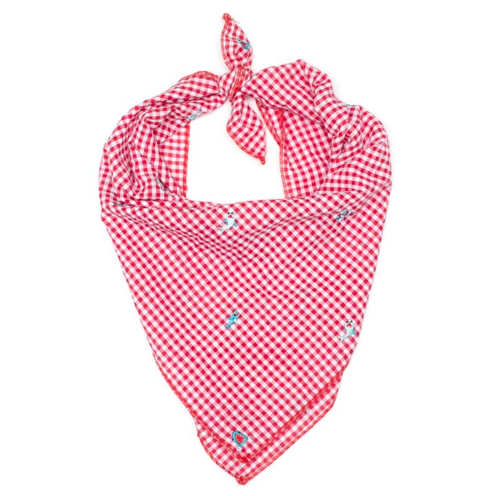 Gingham Chomp Bandana for wholesale by The Worthy Dog