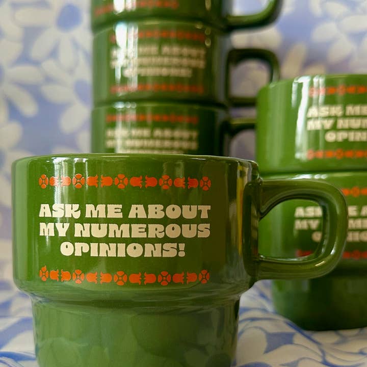 MBMB - Wholesale Coffee Mug - Ask me About my Numerous Opinions- Stackable Ceramic Mug