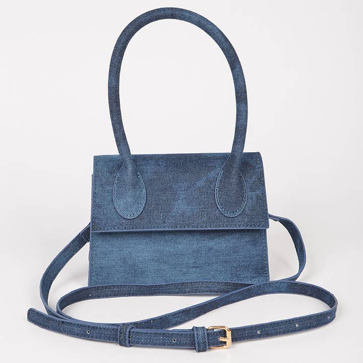 Denim Top Handle Crossbody Bag for wholesale by 3AM BY H&D ACCESSORIES