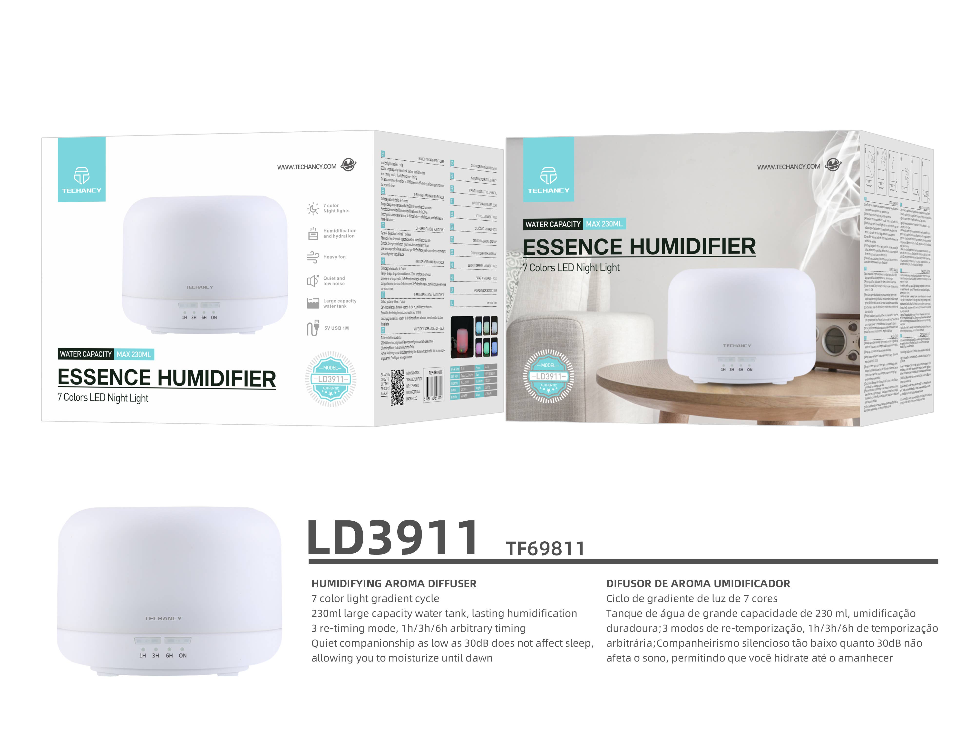 TECHANCY – Engroshandel Elektronisk diffuser – TECHANCY ultralyds olie diffuser og luftfugter 240 ml3