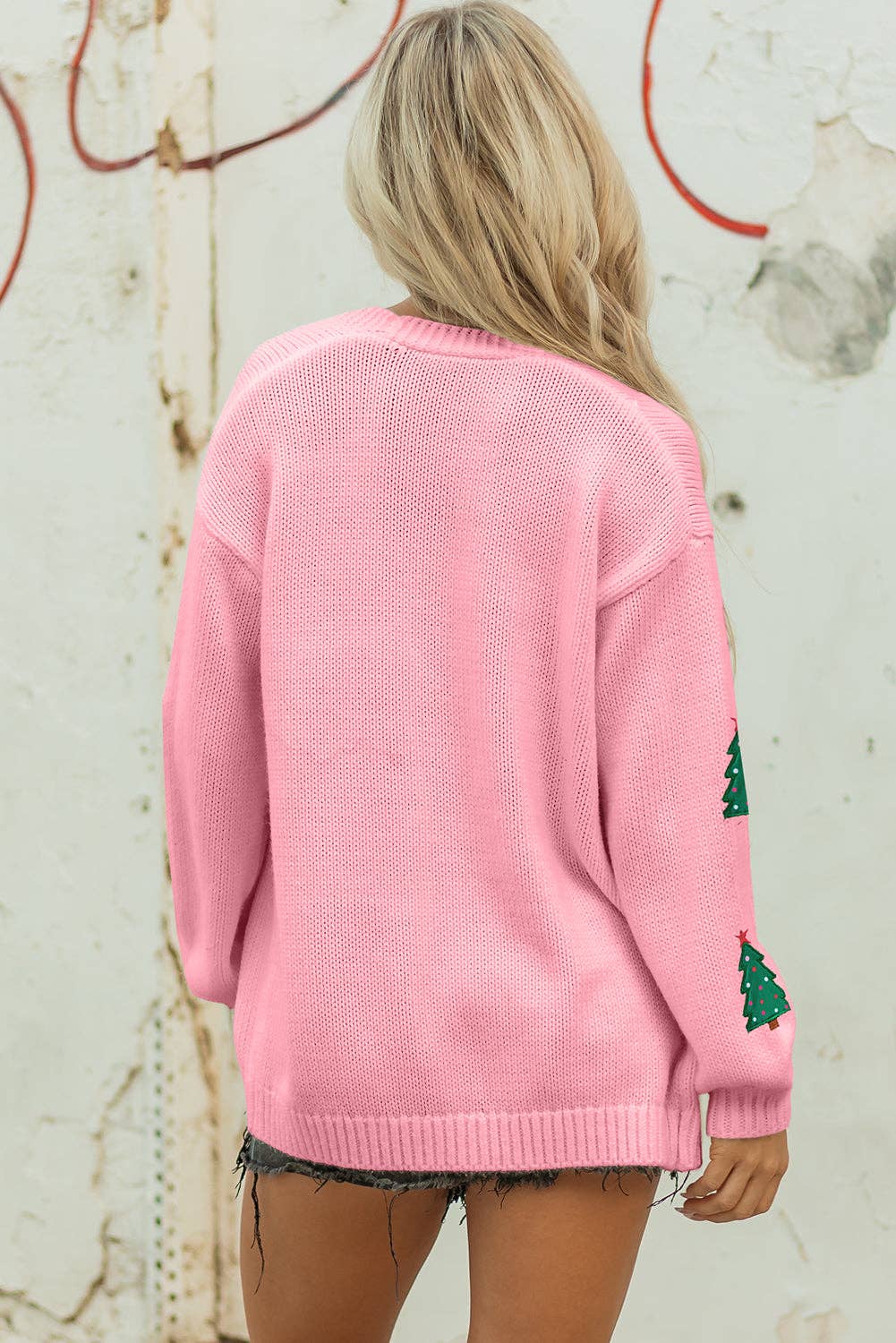 LALA LOO - Wholesale Cardigan - Women's - LALALOO Holiday Embroidered Open Front Midi Cardigan12