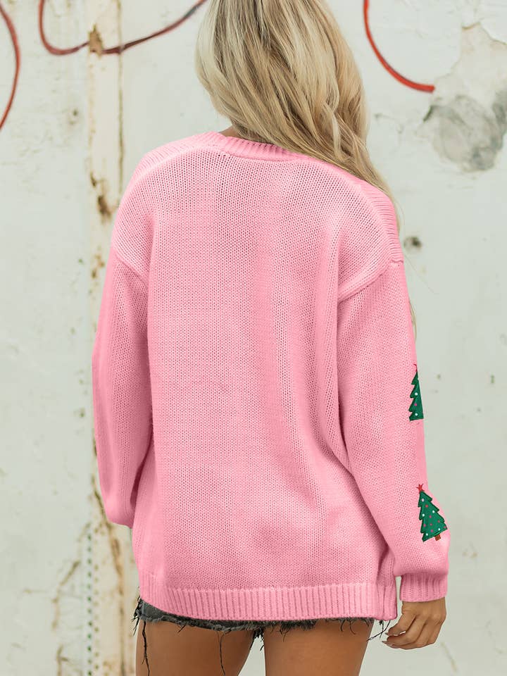 LALA LOO - Wholesale Cardigan - Women's - LALALOO Holiday Embroidered Open Front Midi Cardigan12