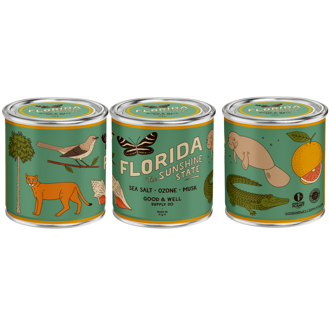 Good & Well Supply Co. - Wholesale Jar/Filled Candle - Florida State Soy Candle1